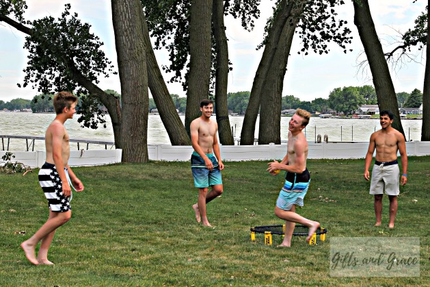 Boys playing Spike Ball